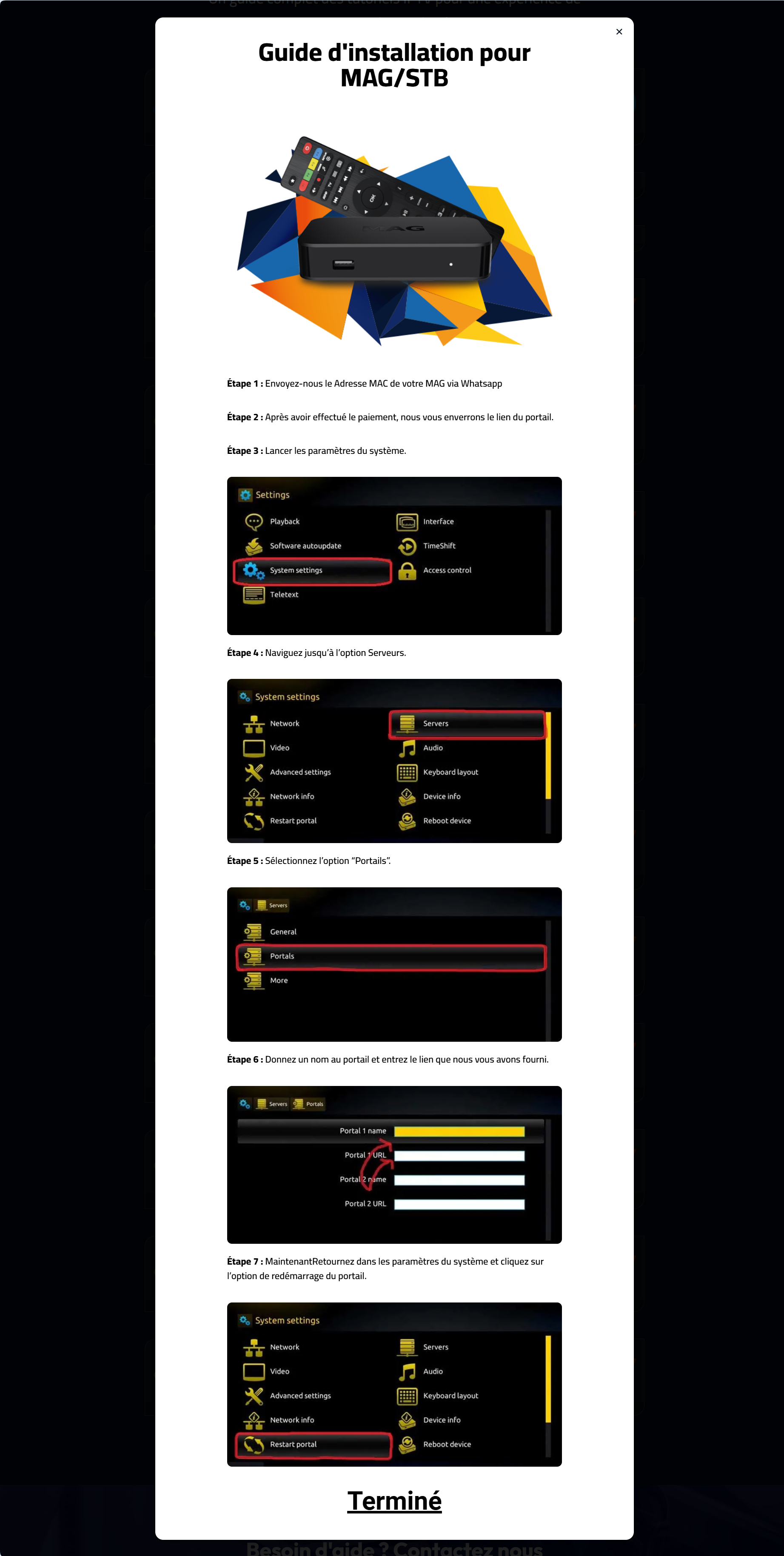 Guide de configuration IPTV MAG STB